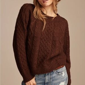 Lucky Brand Mixed Cable Crew Pullover Sweater
